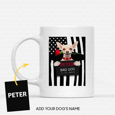 Personalized Dog Gift Idea - Chihuahua The Bad Dog With Rose For Dog Lovers - White Mug